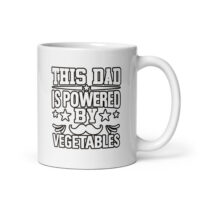 Mug with 'This Dad Is Powered By Vegetables' text