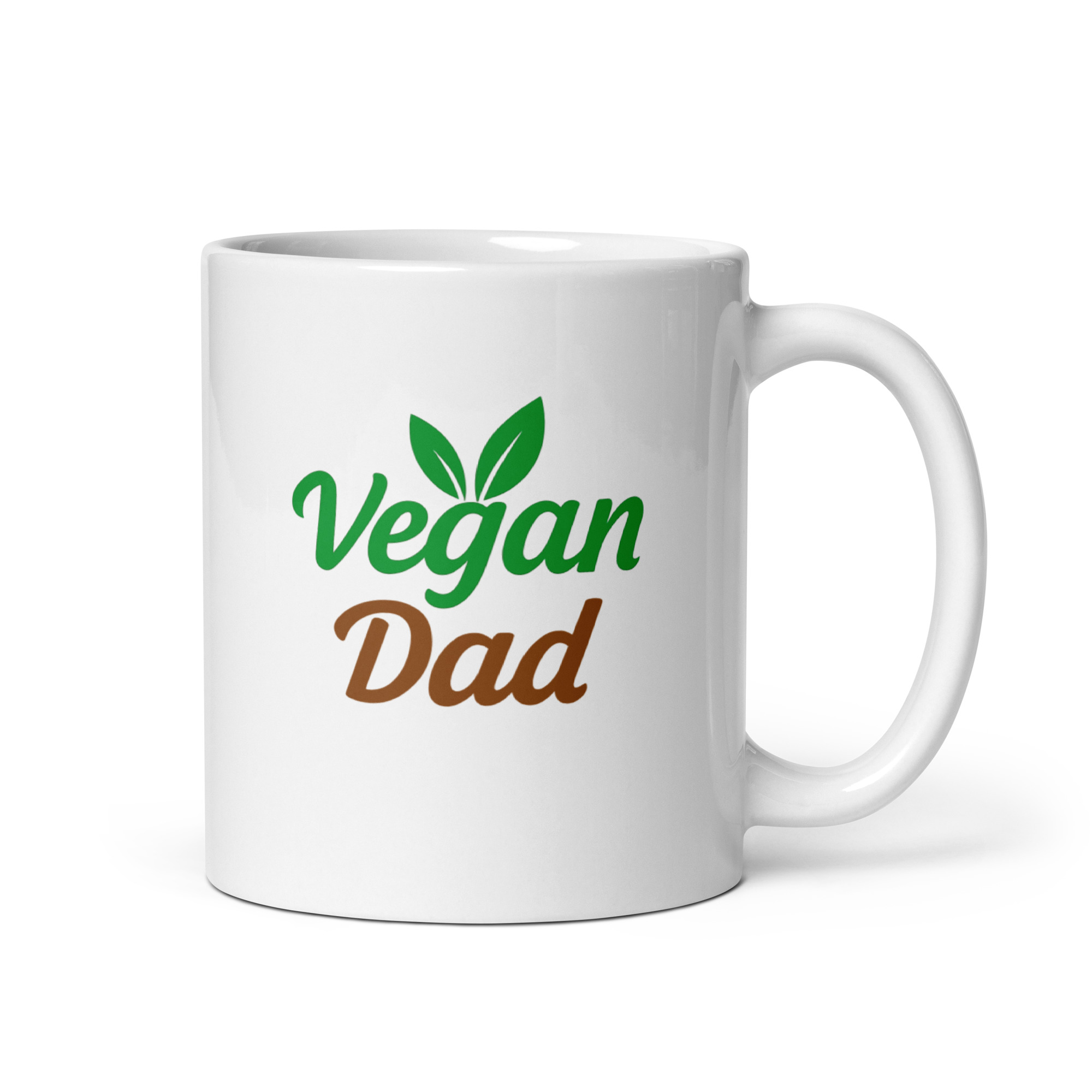 white-glossy-mug-white-11-oz-handle-on-right-68f7273e82b02.jpg White mug with 'Vegan Dad' design