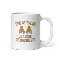 Mug with 'Dad of Twins' design.