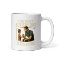 Mug with 'The Best Autism Dad' message.