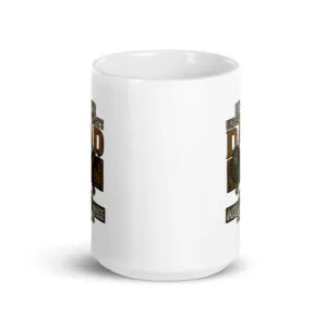 White mug with humorous dad-themed inscription