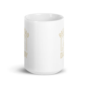 White mug with Railroad Dad logo