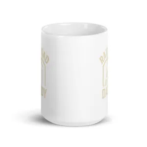 White mug with Railroad Dad logo