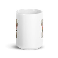 White coffee mug with horse design and text