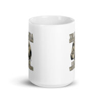 White mug with humorous birdwatching message