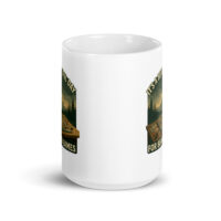 White mug with board game illustration