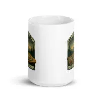 White mug with board game illustration