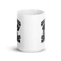 White mug with humorous astronaut dad design