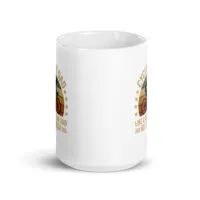White mug with cycling dad themed design