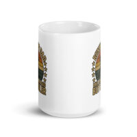 White mug, humorous retro design about dad.