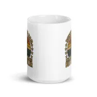 White mug, humorous retro design about dad.