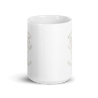 White mug with barbecue-themed print