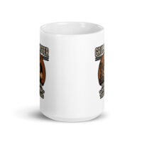White mug with grill master design