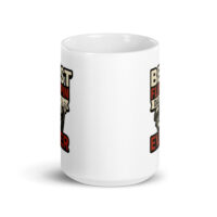 White mug with grilling dad design.