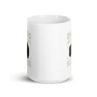 White mug with camera graphic and text