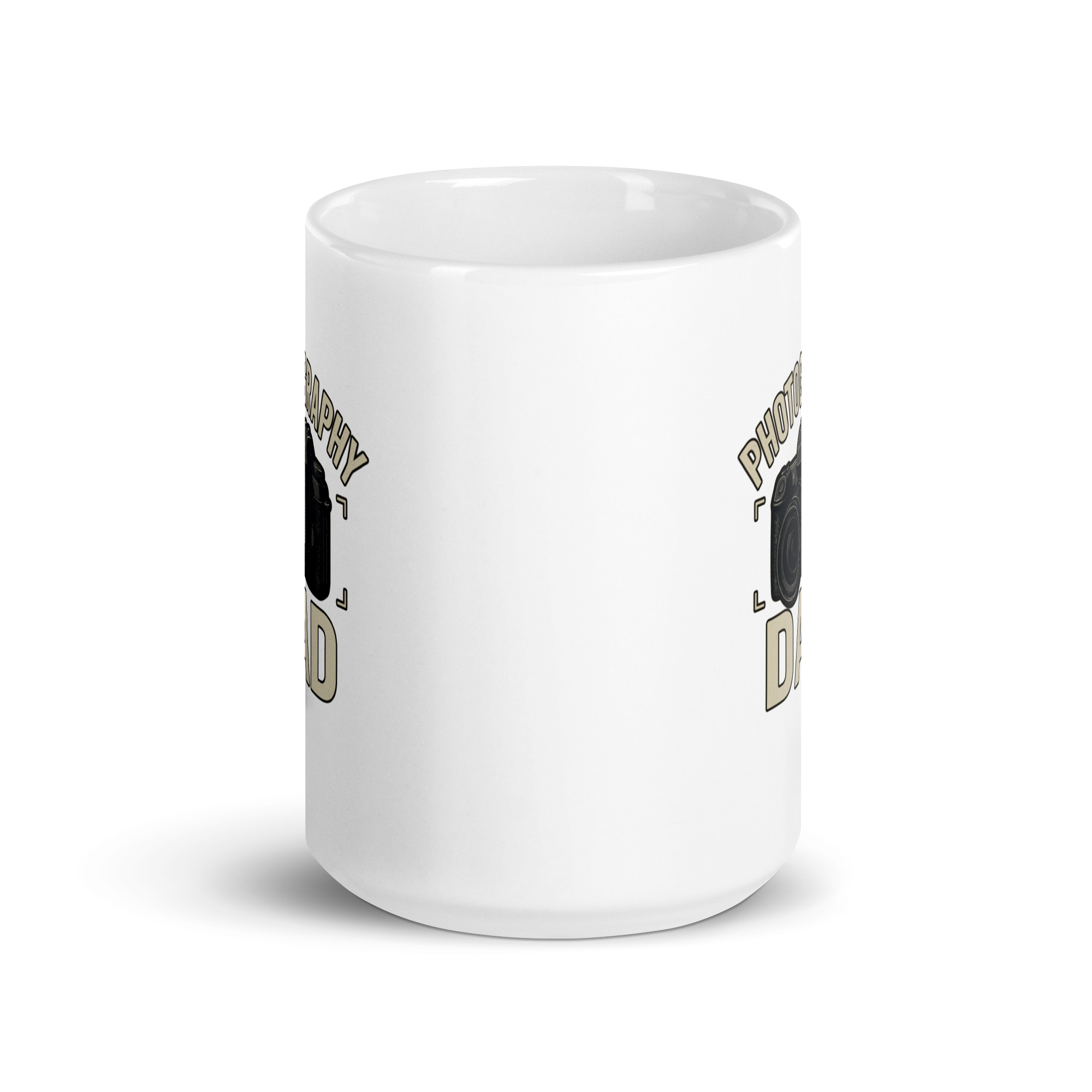 white-glossy-mug-white-15-oz-front-view-68f1d5bbd7ec6.jpg Photography Dad mug with camera graphic design.