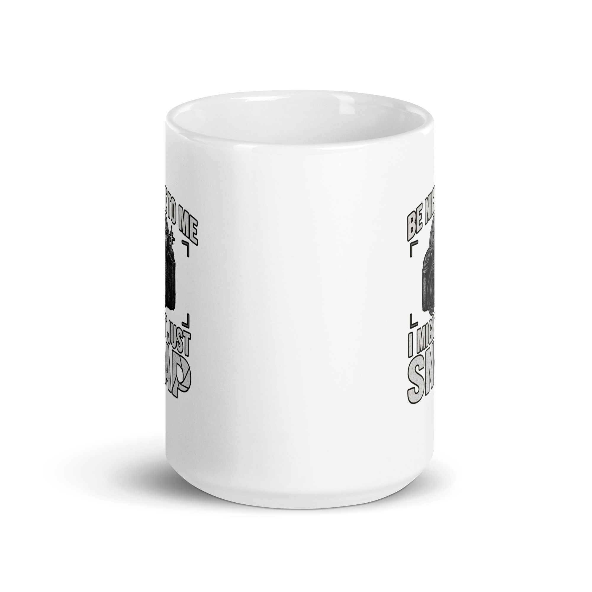 white-glossy-mug-white-15-oz-front-view-68f1d91bc0f4d.jpg White mug with camera and text design.