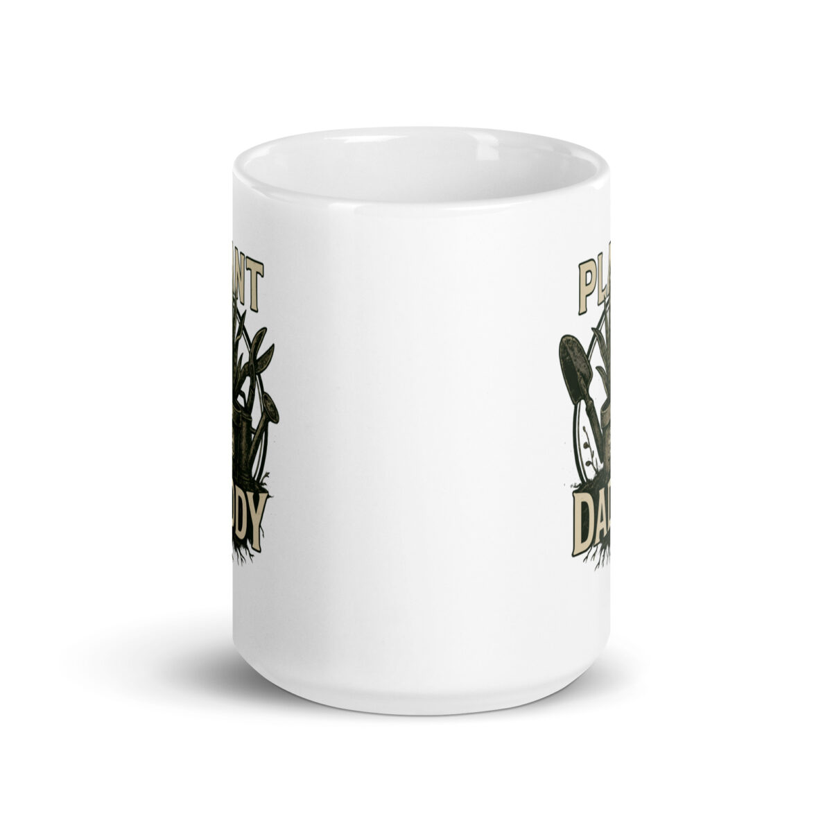 White mug with plant daddy design