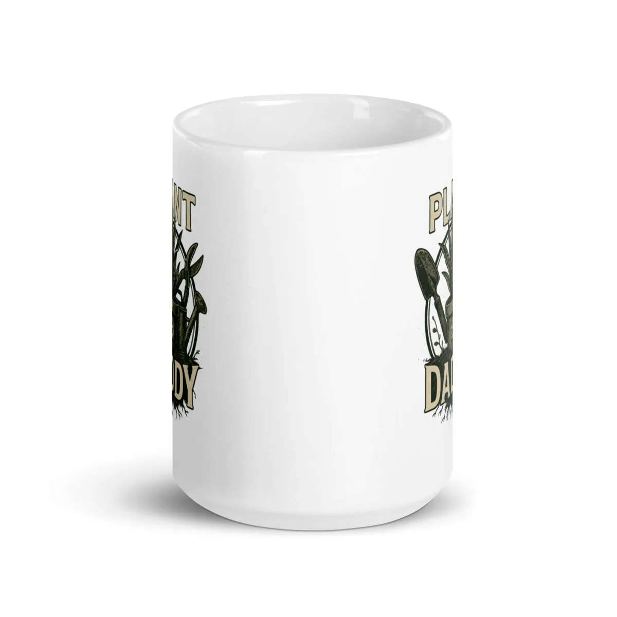 White mug with plant daddy design