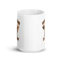 White mug with humorous dad chef graphic.