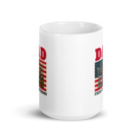 Dad-themed mug with tools and American flag design.