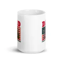 Dad-themed mug with tools and American flag design.
