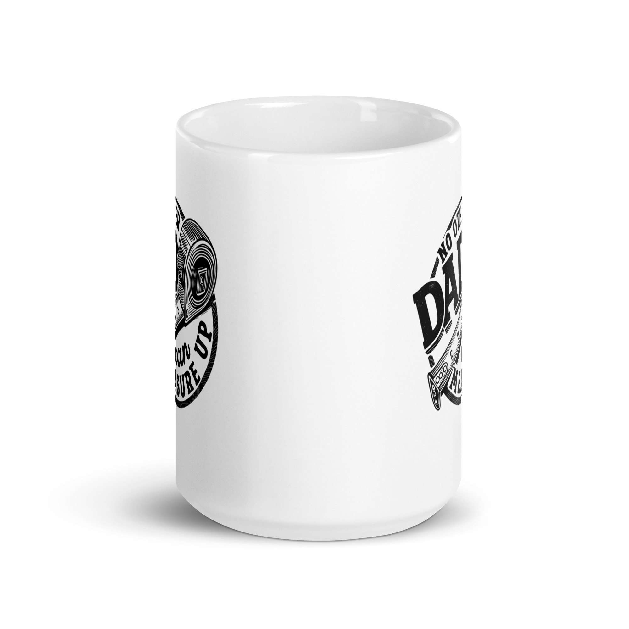 white-glossy-mug-white-15-oz-front-view-68f5bd9fdf88b.jpg White mug with 'Dad' text design
