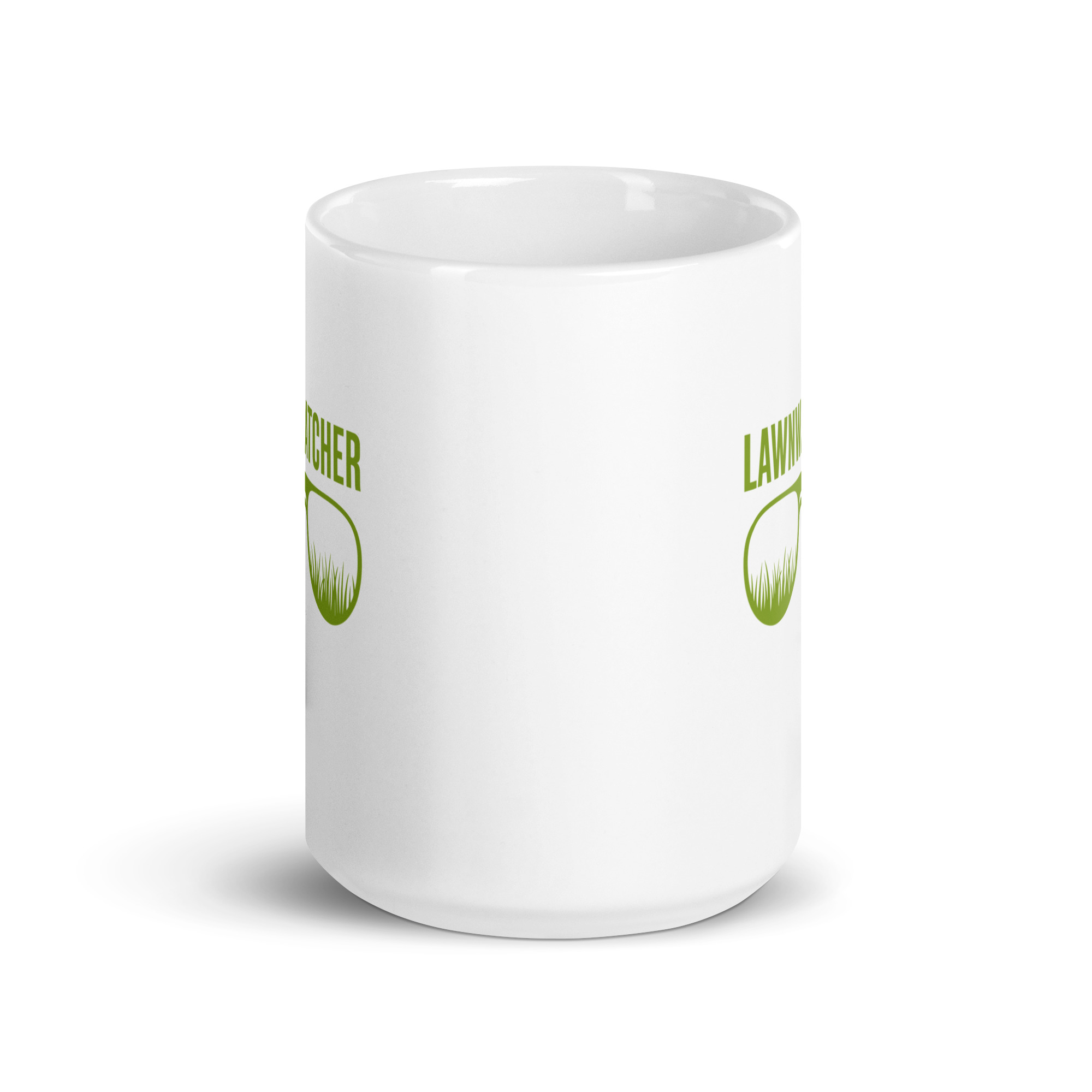 white-glossy-mug-white-15-oz-front-view-68f6162b9b650.jpg White mug with green lawnmower graphic