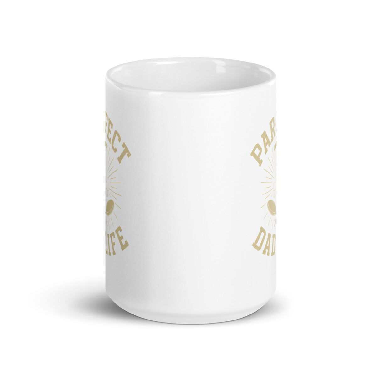 White coffee mug with dad life design