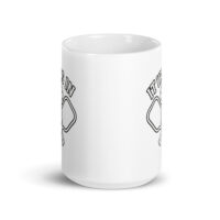 White mug with black pan illustration