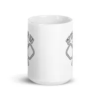 White mug with black pan illustration