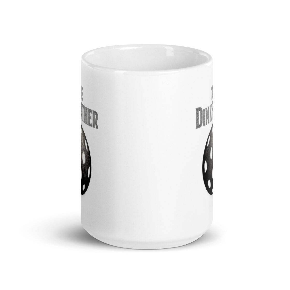 White mug with dinosaur egg illustration