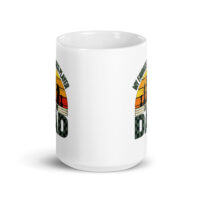 White mug with chess-themed dad design