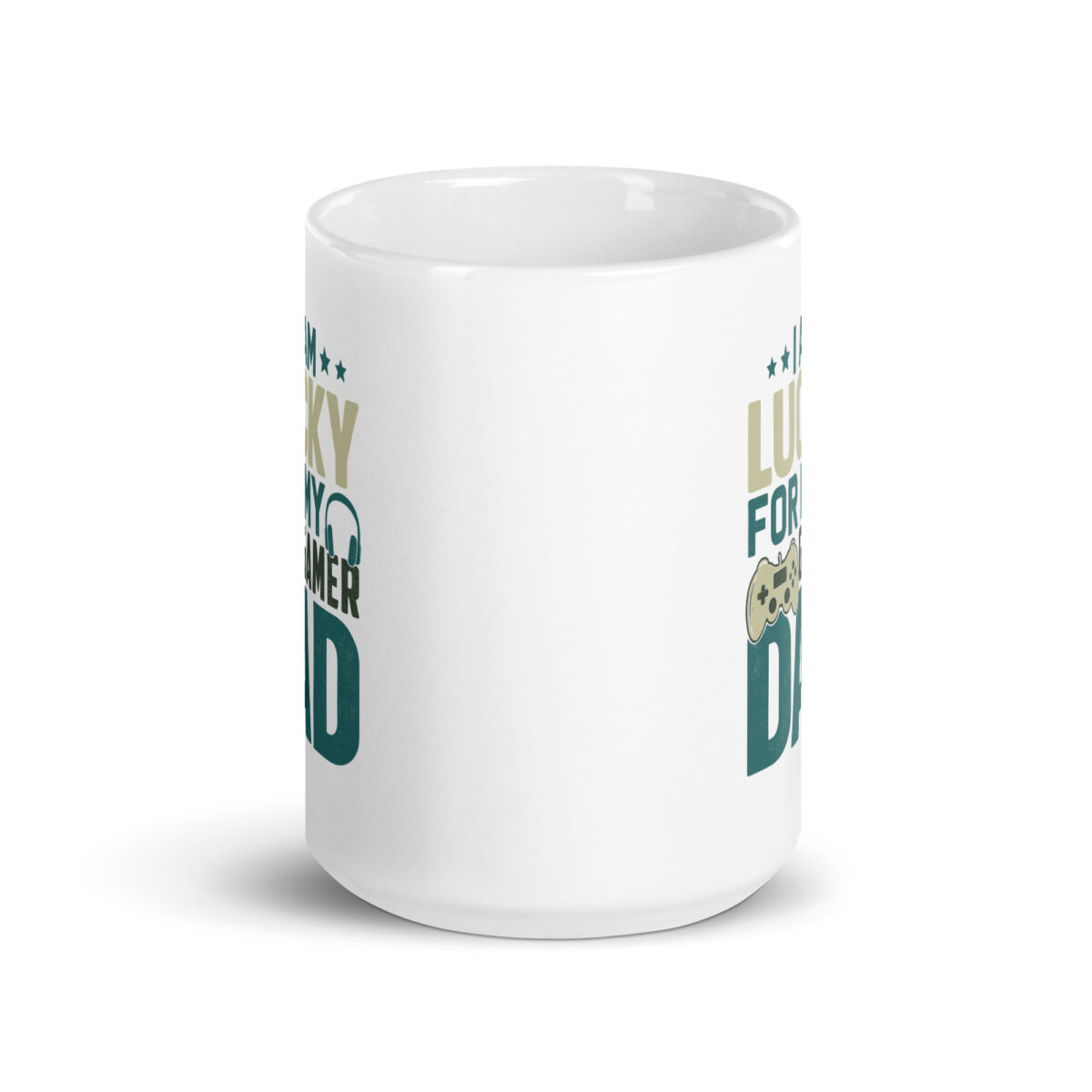 Mug with 'Lucky Gamer Dad' design