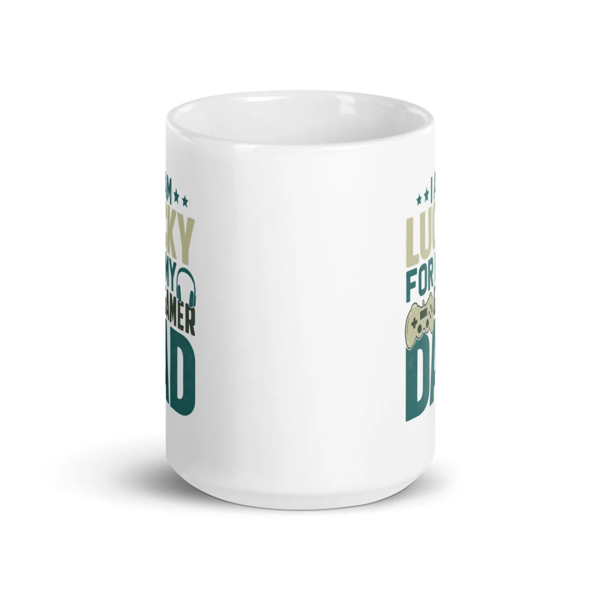 Mug with 'Lucky Gamer Dad' design