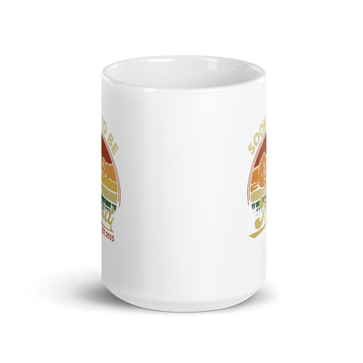 Mug with colorful design and text 2025