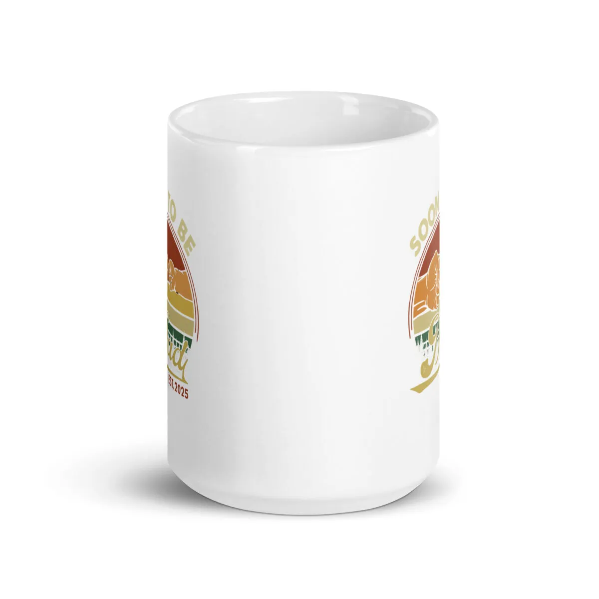Mug with colorful design and text 2025