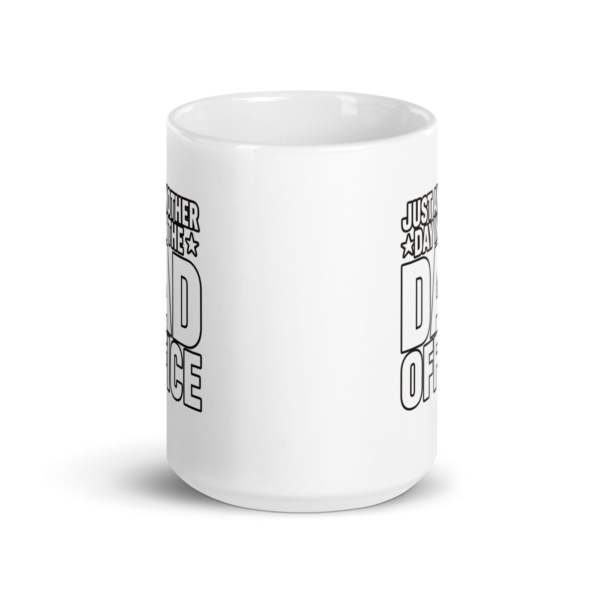 White mug with humorous dad theme text