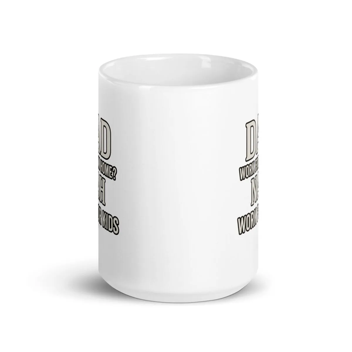 White mug with humorous dad quote