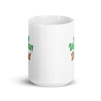 White mug with vegan-themed design