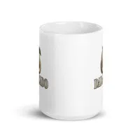 White mug with artistic avocado design