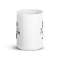 White mug with tech support dad design