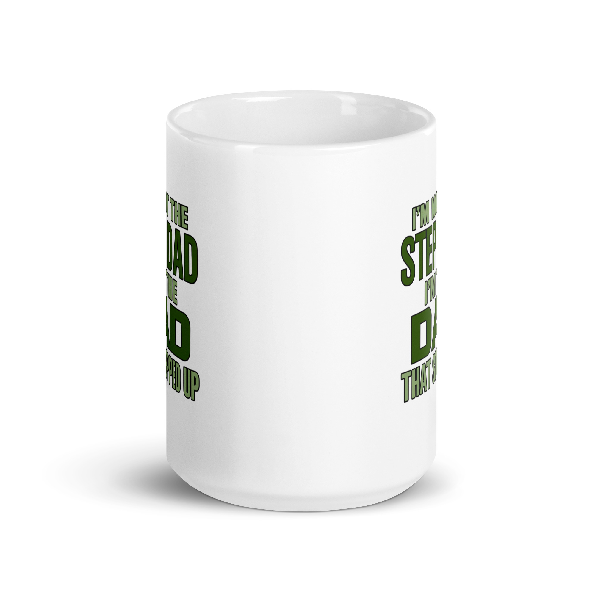 white-glossy-mug-white-15-oz-front-view-68f752ac52bef.jpg White mug with stepdad quote in green text