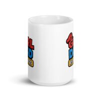 White mug with 'Girl Dad' design.