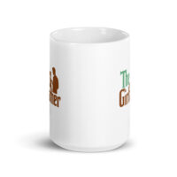 White mug with 'The Godfather' inspired design.