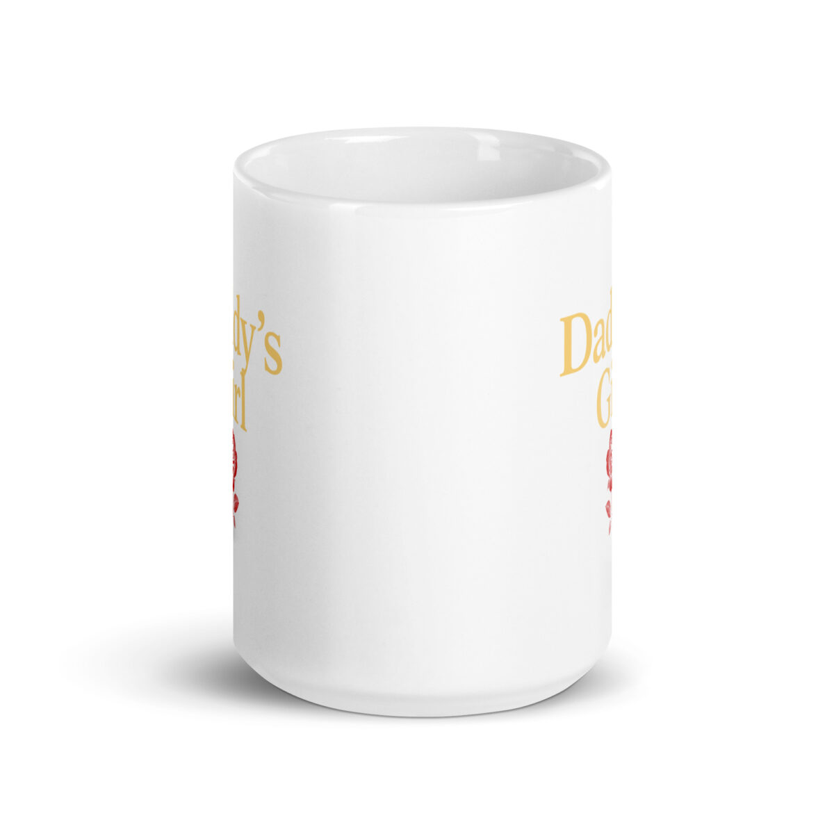 White mug with 'Daddy's Girl' in yellow lettering
