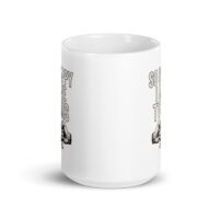 White mug with humorous twin-themed quote.