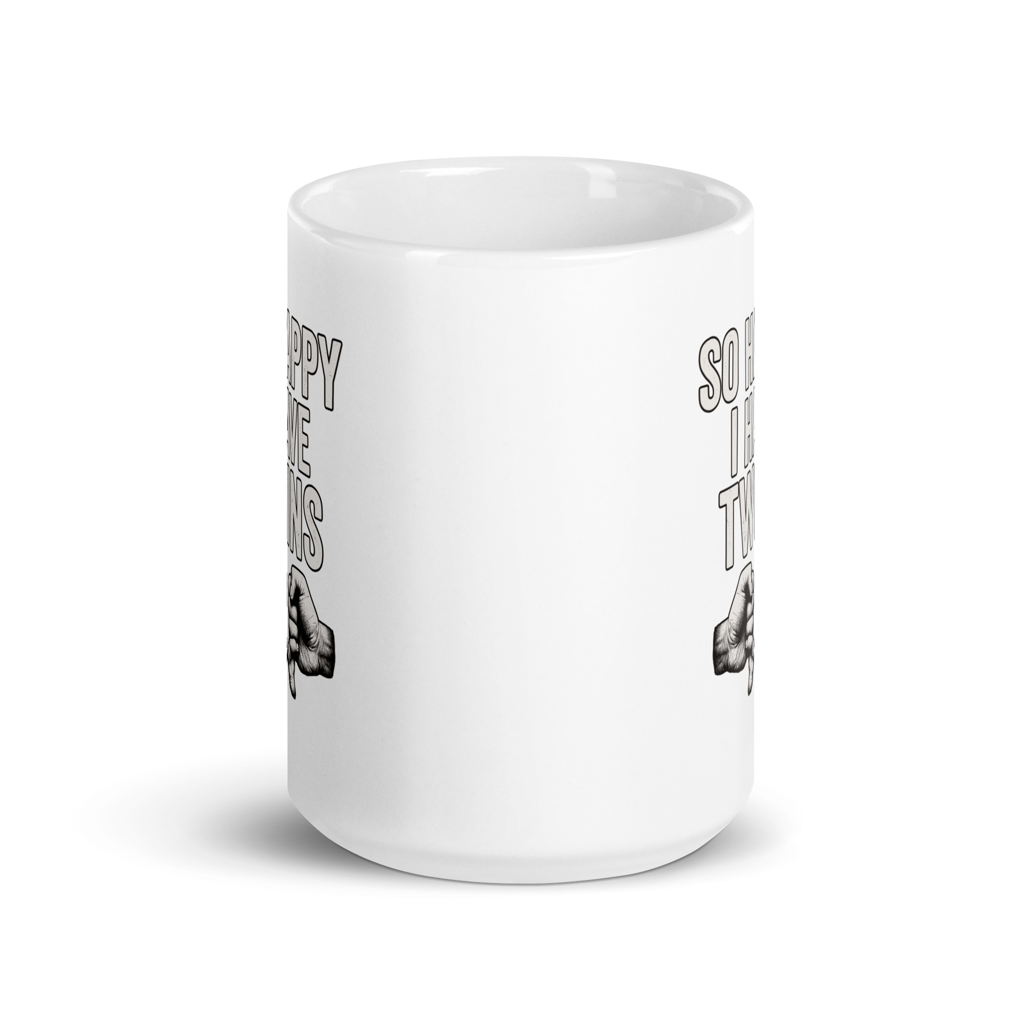 white-glossy-mug-white-15-oz-front-view-68f8499bbd22a.jpg White mug with humorous twin-themed quote.