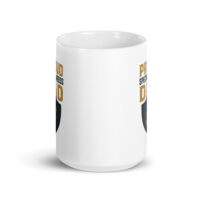 White mug with text design for dads.