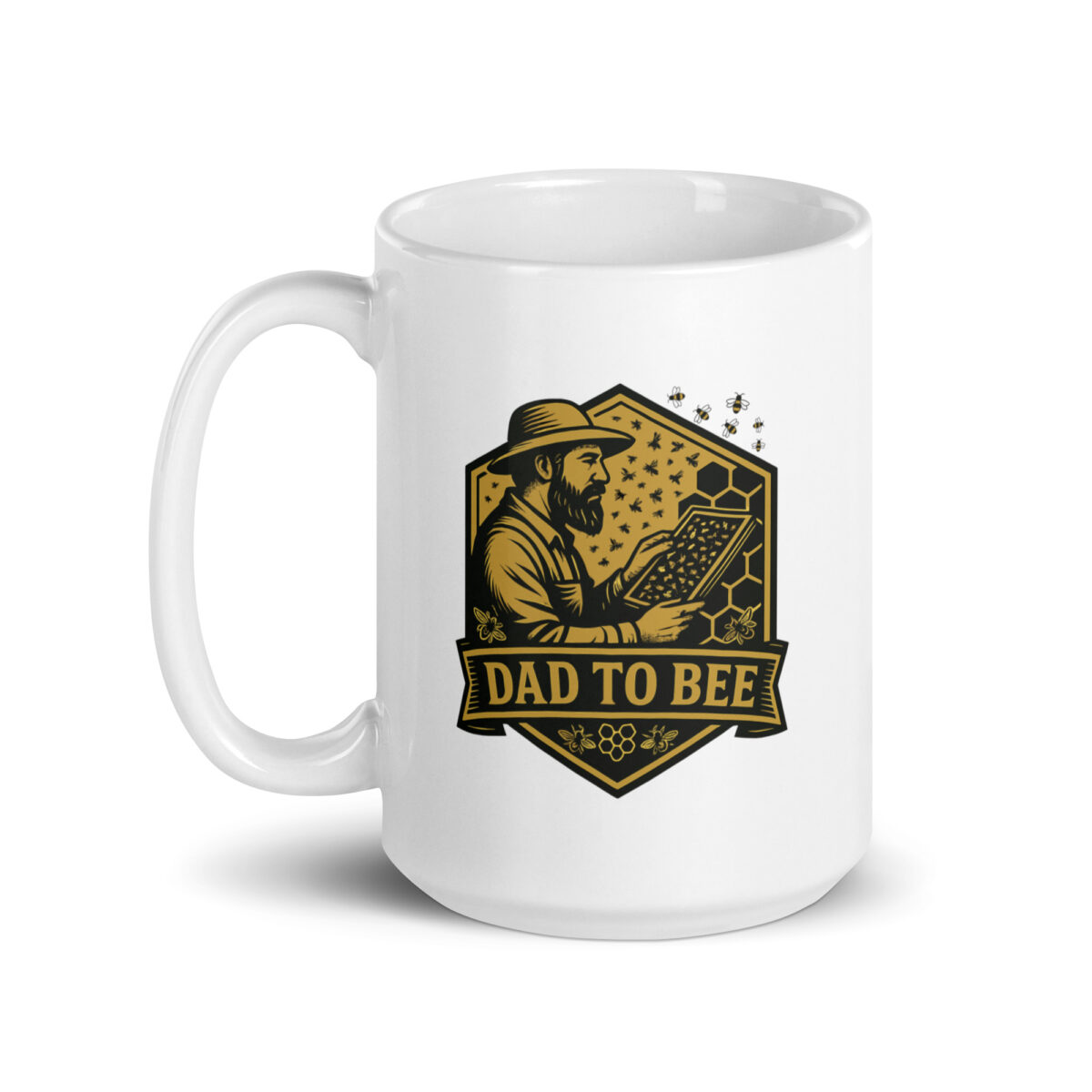 Dad to Bee mug with beekeeper illustration
